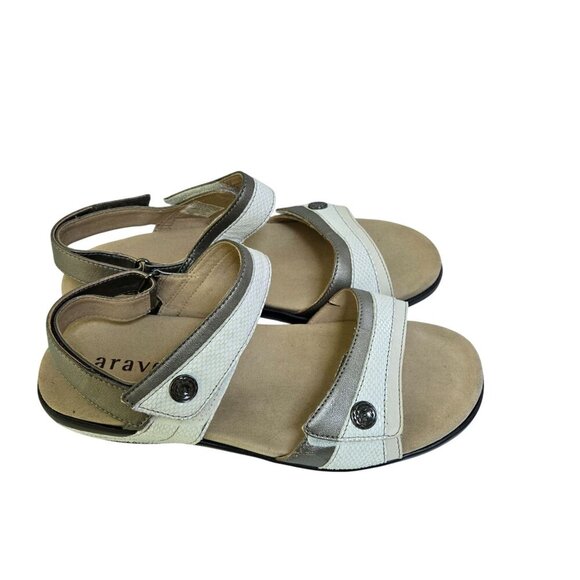 Aravon Katherine Strappy Leather Sandal Comfort Sandal Leather Size 9 - Picture 1 of 8